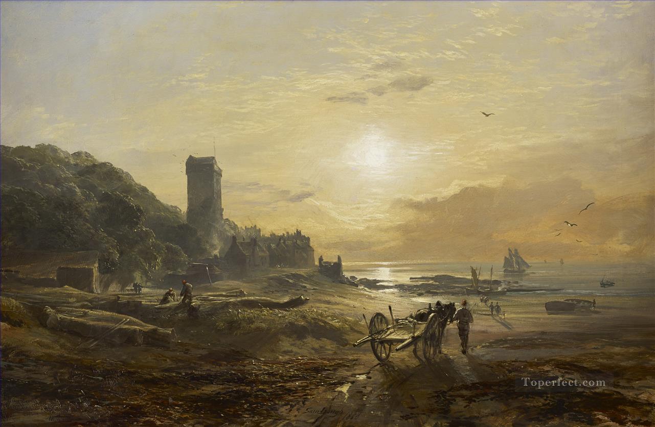 Vista de Dysart en la playa de Forth Samuel Bough Pintura al óleo